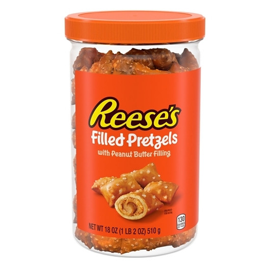 Reese's Filled Pretzels With Peanut Butter Filling, 18 Ounce, 6 Per Case
