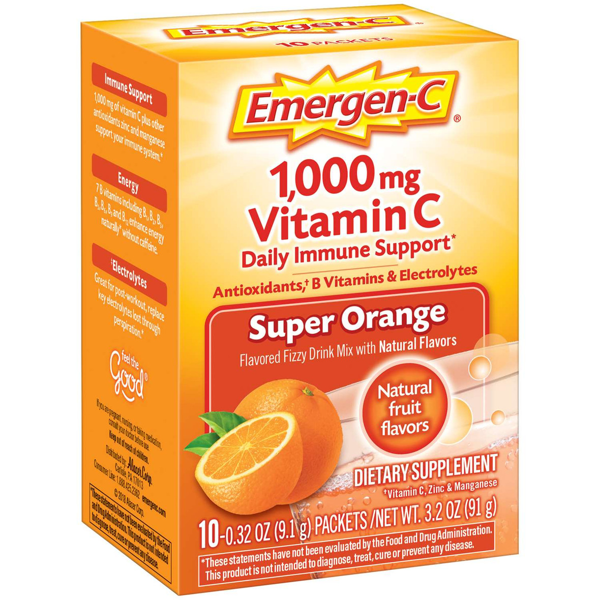 Emergen-C Super Orange 1000 mg Vitamin C Daily Immune Support