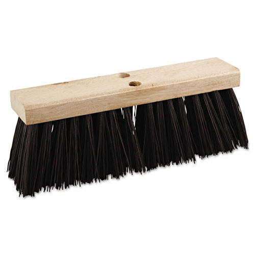 Street Broom Head, 6.25" Black Polypropylene Bristles, 16" Brush