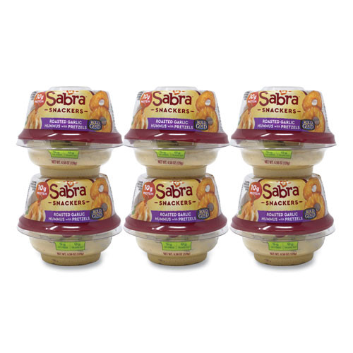 Sabra Classic Hummus With Pretzel, 4.56 Oz Cup, 6 Cups/pack