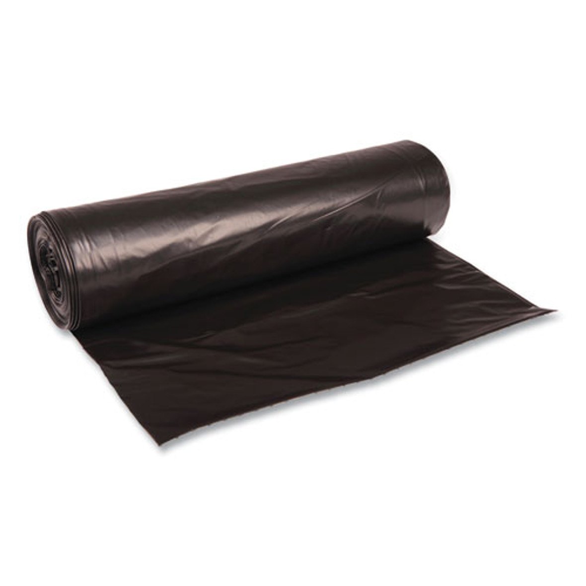 Low Density Repro Can Liners, 56 Gal, 1.6 Mil, 43" X 47", Black, 10 Bags/roll, 10 Rolls/carton