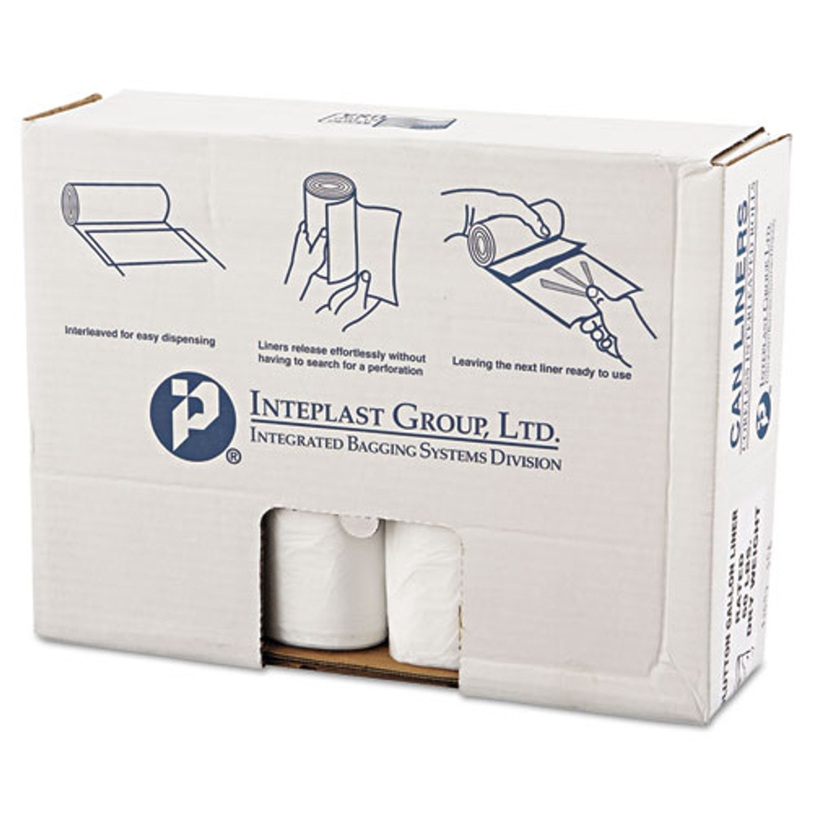 High-density Commercial Can Liners Value Pack, 60 Gal, 14 Microns, 43" X 46", Clear, 200/carton