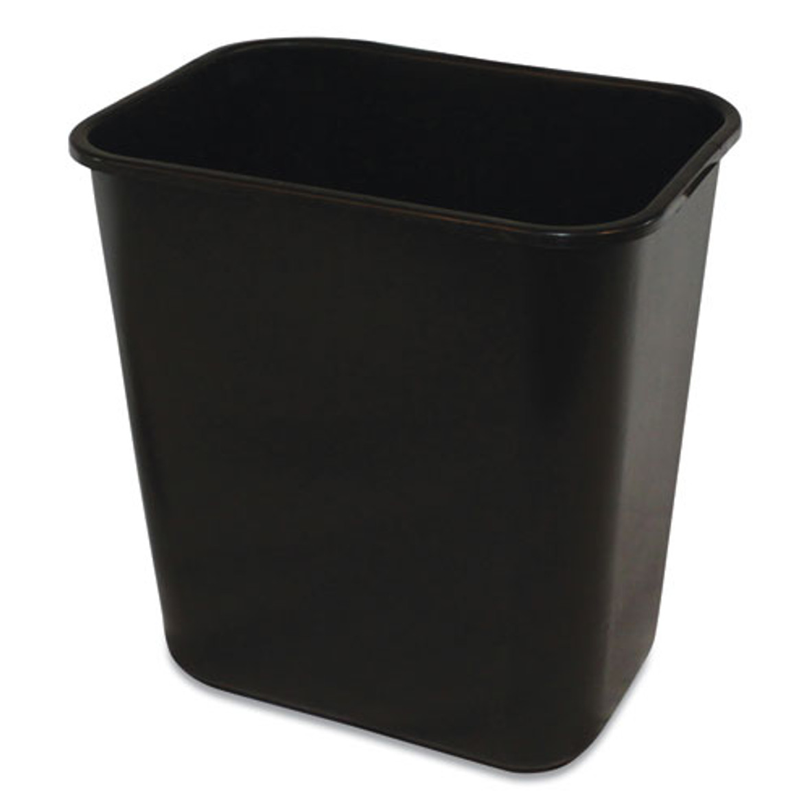 Soft-sided Wastebasket, Rectangular, Polyethylene, 28 Qt, Black