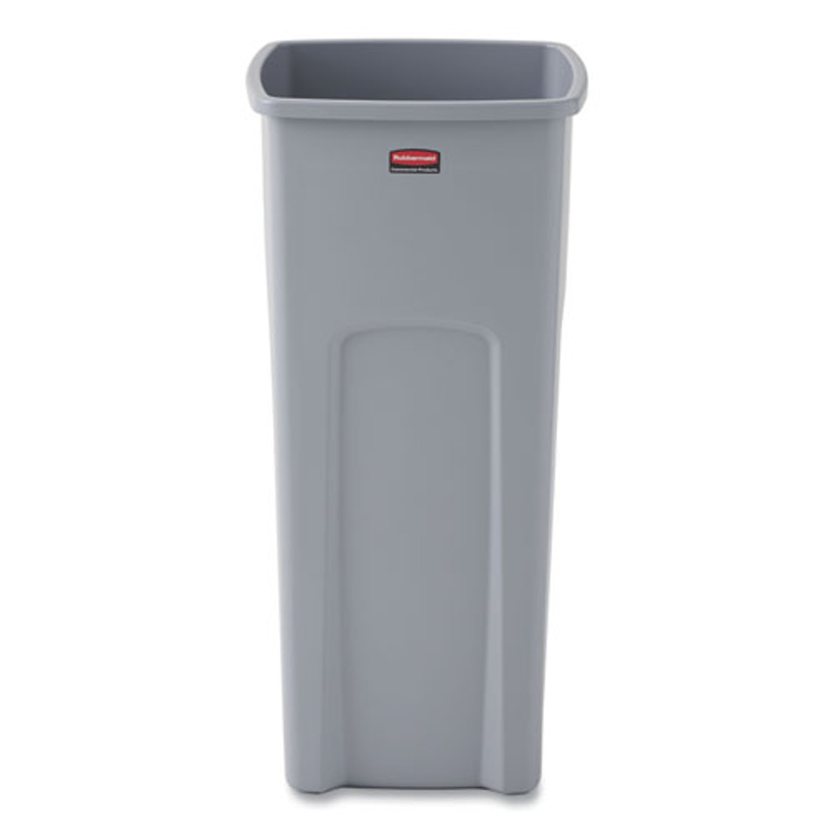 Untouchable Square Waste Receptacle, Plastic, 23 Gal, Gray