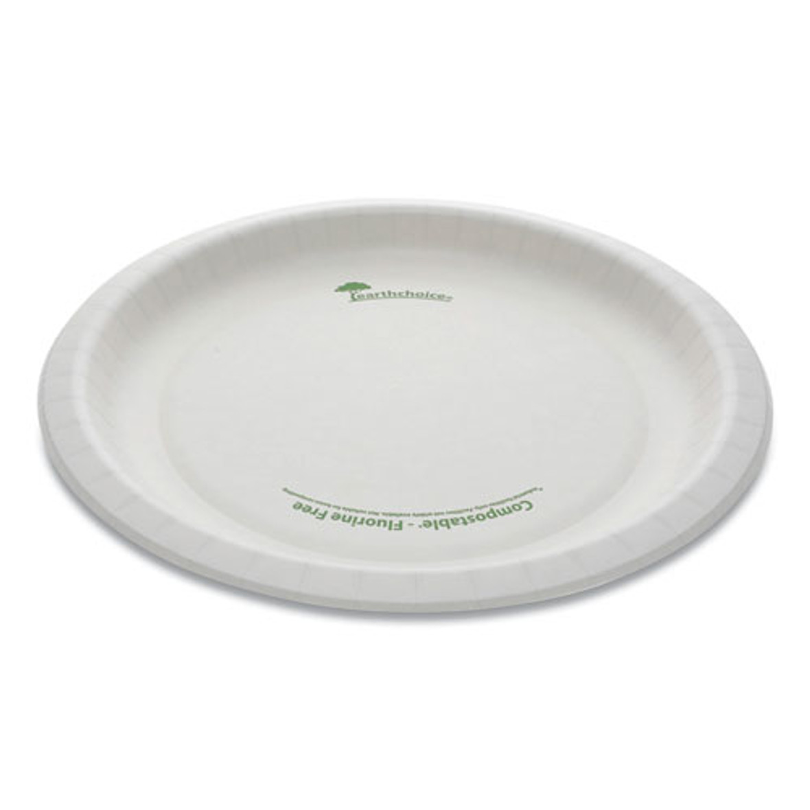 Earthchoice Pressware Compostable Dinnerware, Plate, 10" Dia, White, 300/carton