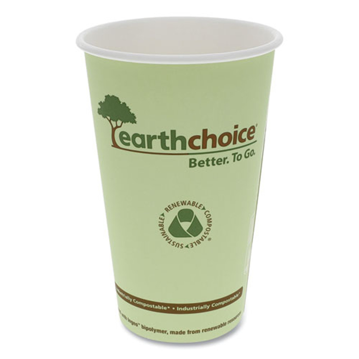 Earthchoice Hot Cups, 16 Oz, Green, 1,000/carton