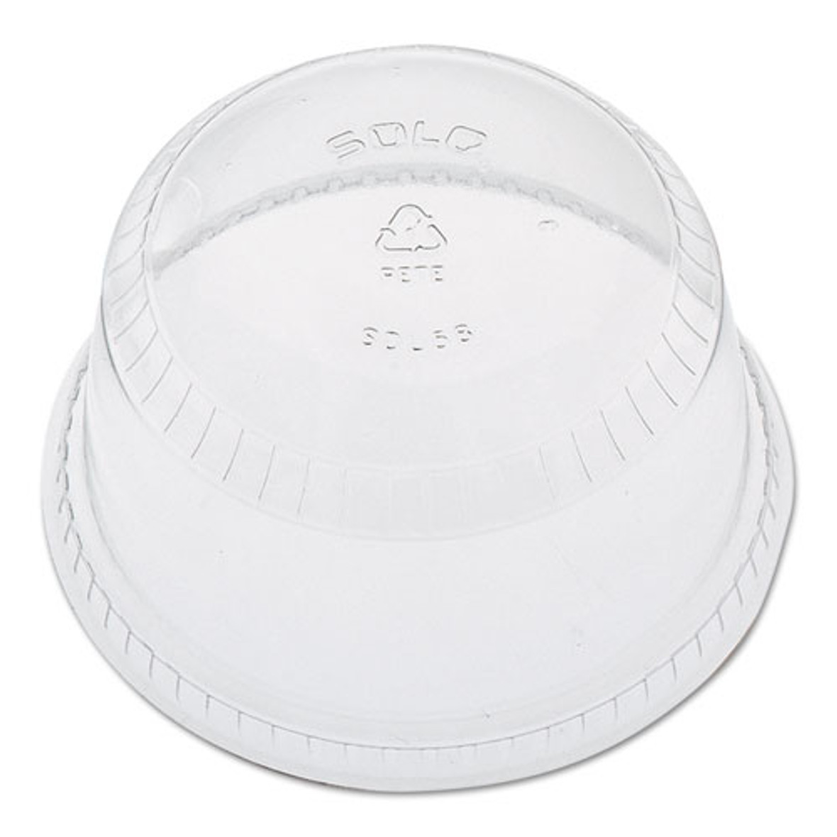 Soloserve Flat-top Dome Cup Lids, Fits 5 Oz To 8 Oz Containers, Clear, 50/pack 20 Packs/carton