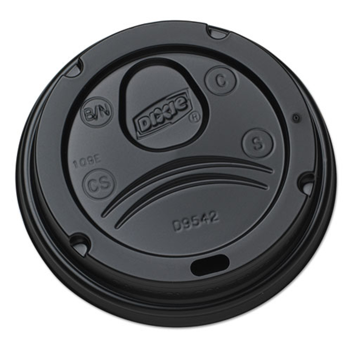 Drink-thru Lids, Fits 10 Oz To 20 Oz Cups, Plastic, Black, 1,000/carton