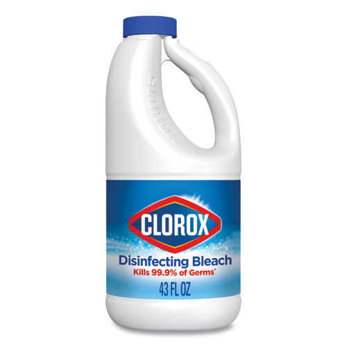 Clorox® Regular Bleach with CloroMax Technology, 43 oz Bottle, 6/Carton