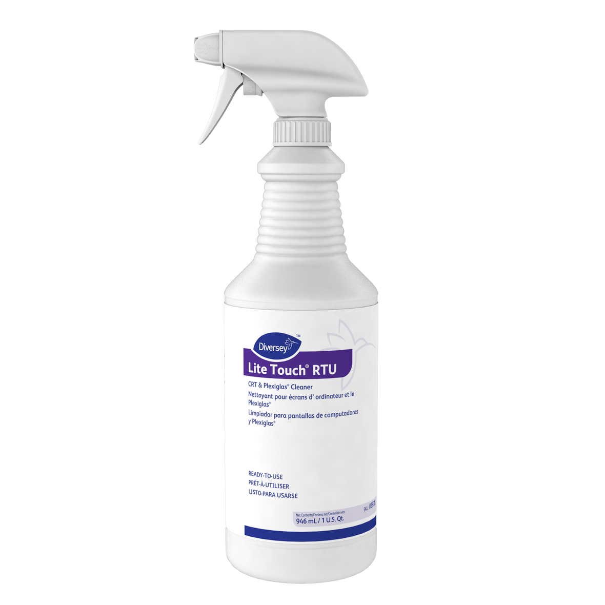 Diversey Lite Touch CRT and Plexiglas Cleaner | 32 oz Spray Bottle | 12/Carton