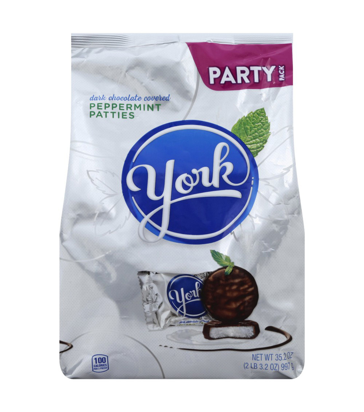 York Party Pack Dark Chocolate Peppermint Patties, Miniatures