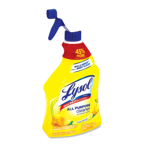 LYSOL® Brand Ready-to-Use All-Purpose Cleaner, Lemon Breeze, 32 oz Spray Bottle, 12/Carton
