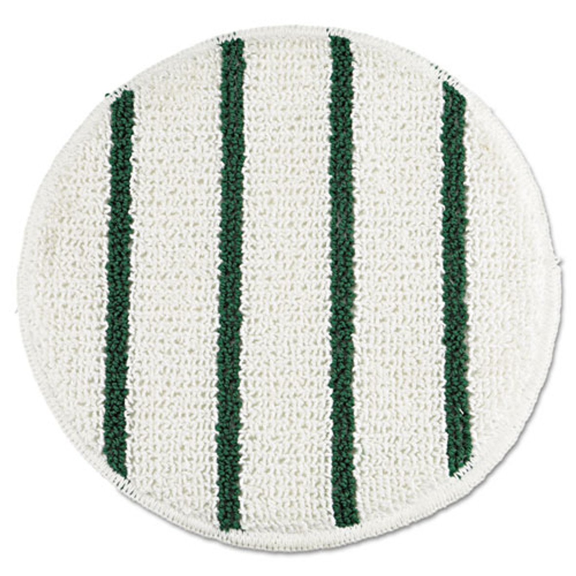 Rubbermaid Commercial Low Profile Scrub-Strip Carpet Bonnet, 19" Diameter, White/Green