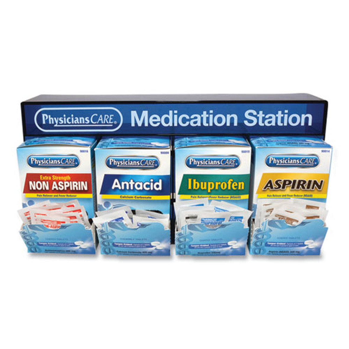 Medication Station: Aspirin, Ibuprofen, Non Aspirin Pain Reliever, Antacid