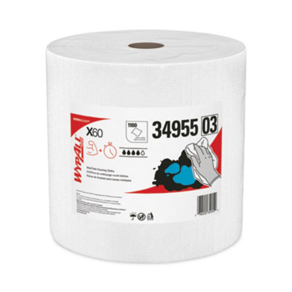 X60 Cloths, Jumbo Roll, White