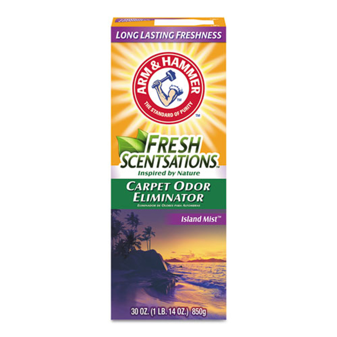 Fresh Scentsations Carpet Odor Eliminator, Island Mist, 30 Oz Box, 6/carton