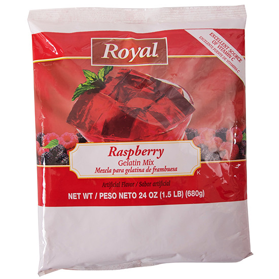 Royal Glamour Raspberry Royal Raspberry Flavored Gelatin Mix, 24 Ounce, 12 Per Case