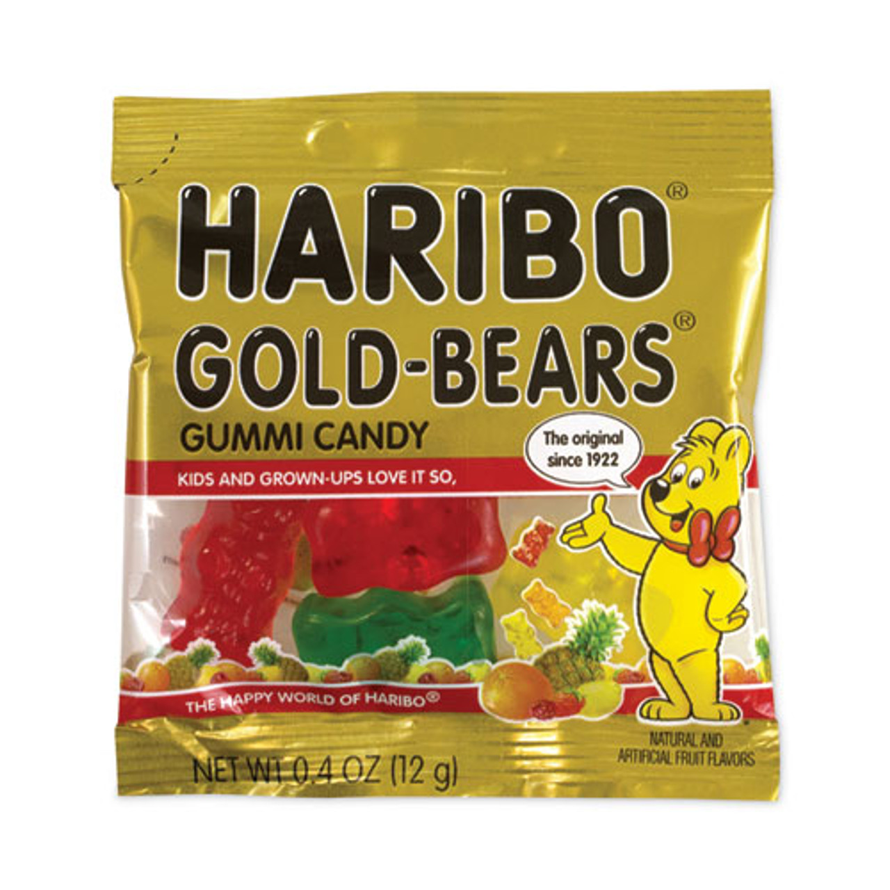 Haribo® Goldbears Gummi Candy, 0.4 oz Pouches, Lemon; Orange 