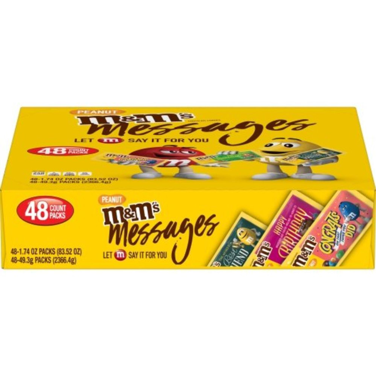 M&M'S Peanut Milk Chocolate Candy Bulk Pack, 1.74 oz., 48 ct Box