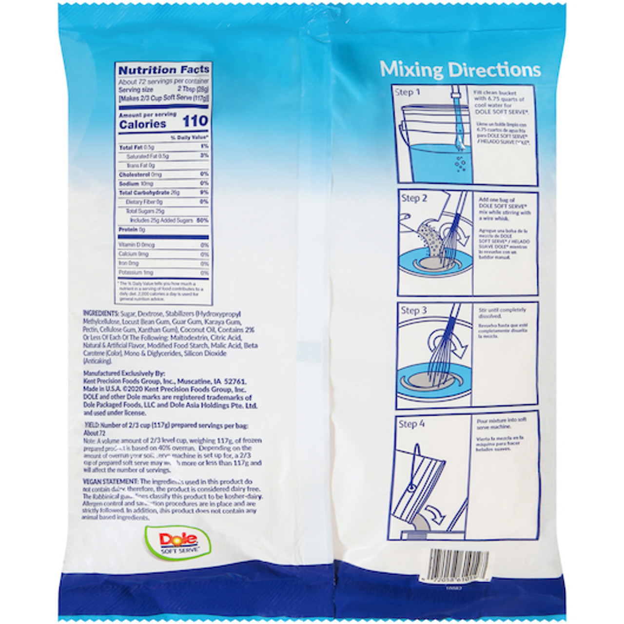 Dole Pineapple Soft Serve Mix, 4.4 Pounds 4 Per Case