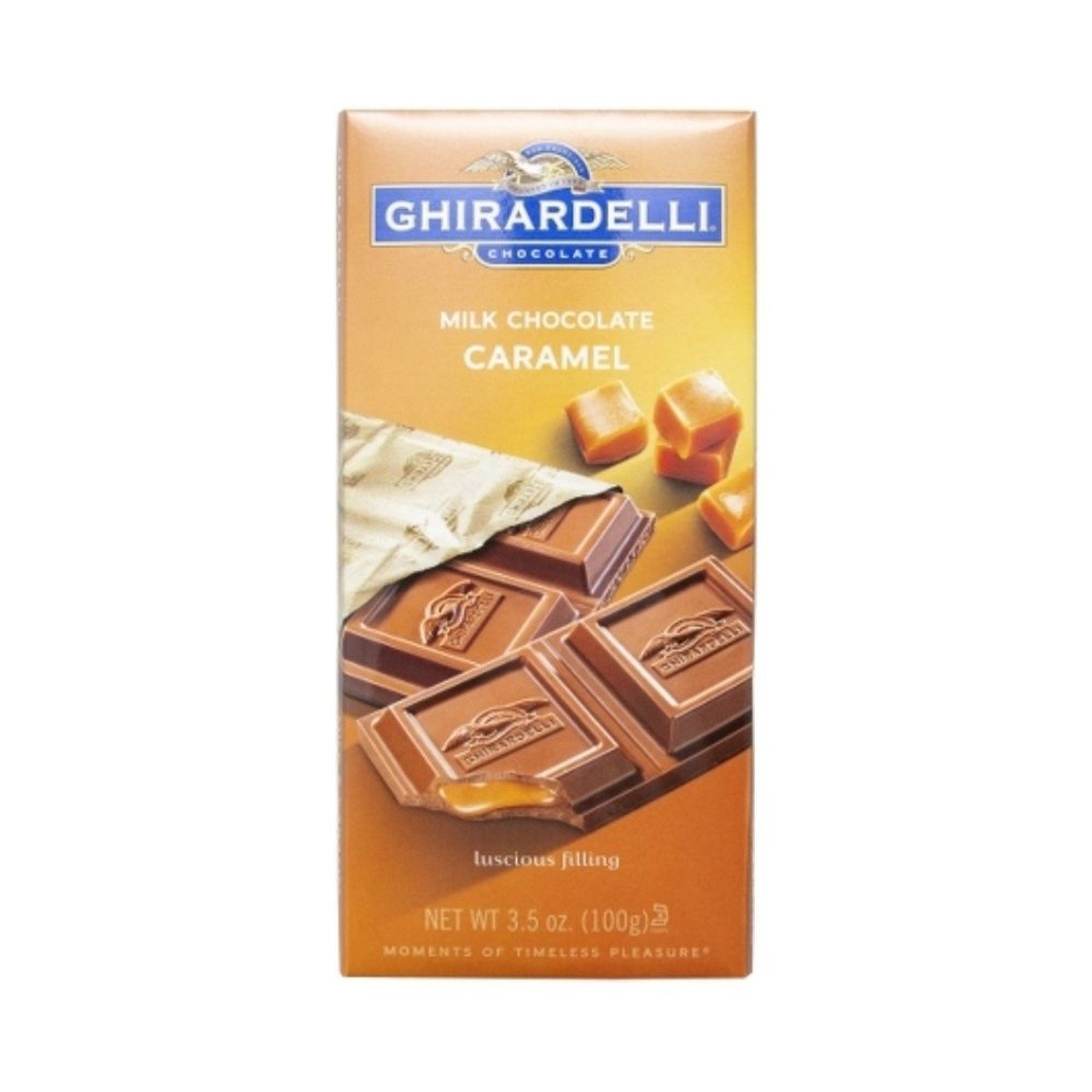 Ghirardelli Dark Chocolate Bar with Sea Salt Caramel Filling, 3.5