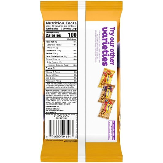 fig newtons nutrition facts label