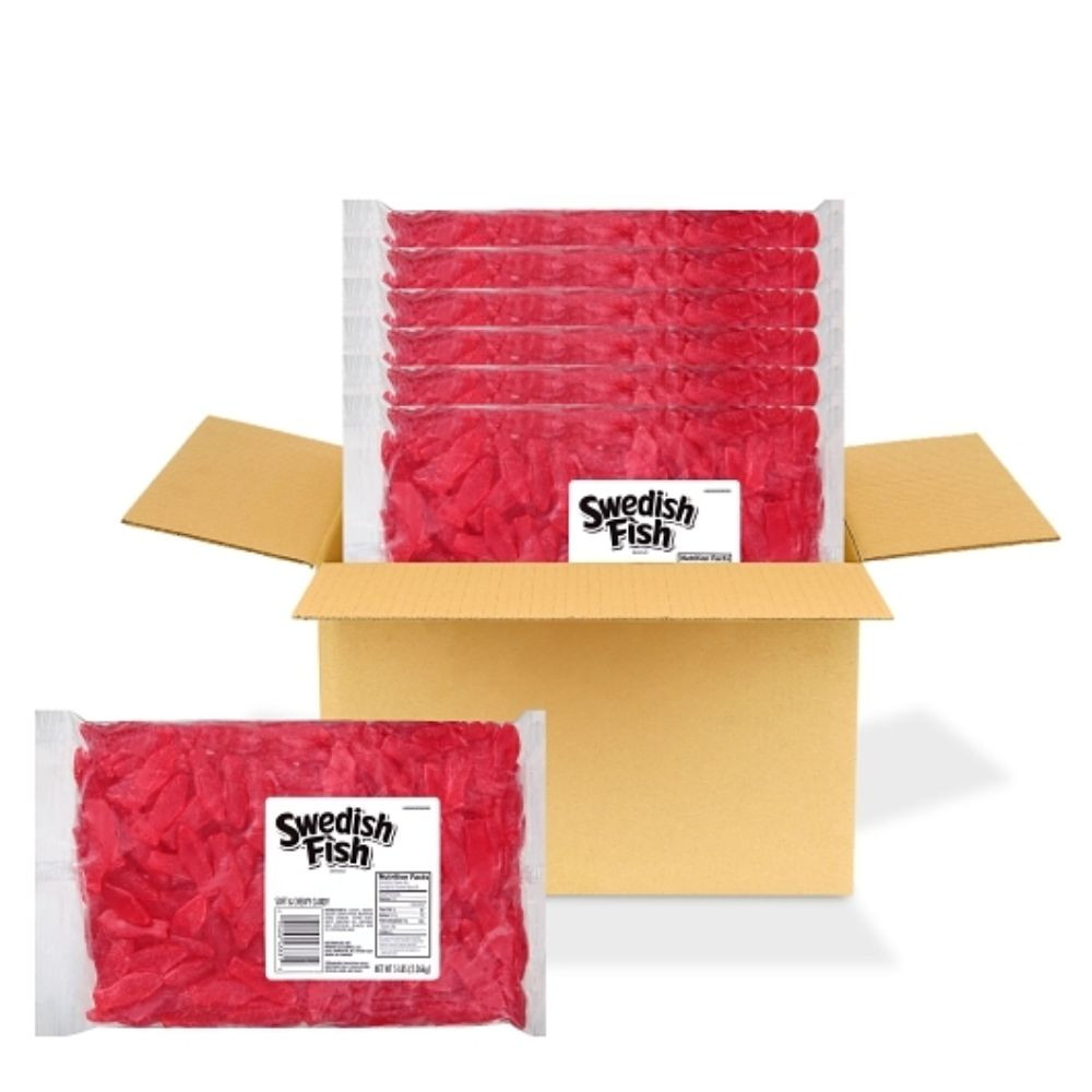 Swedish Fish Soft and Chewy Fruity Candy, Bulk, 5 Pound, 6 Bags Per Case