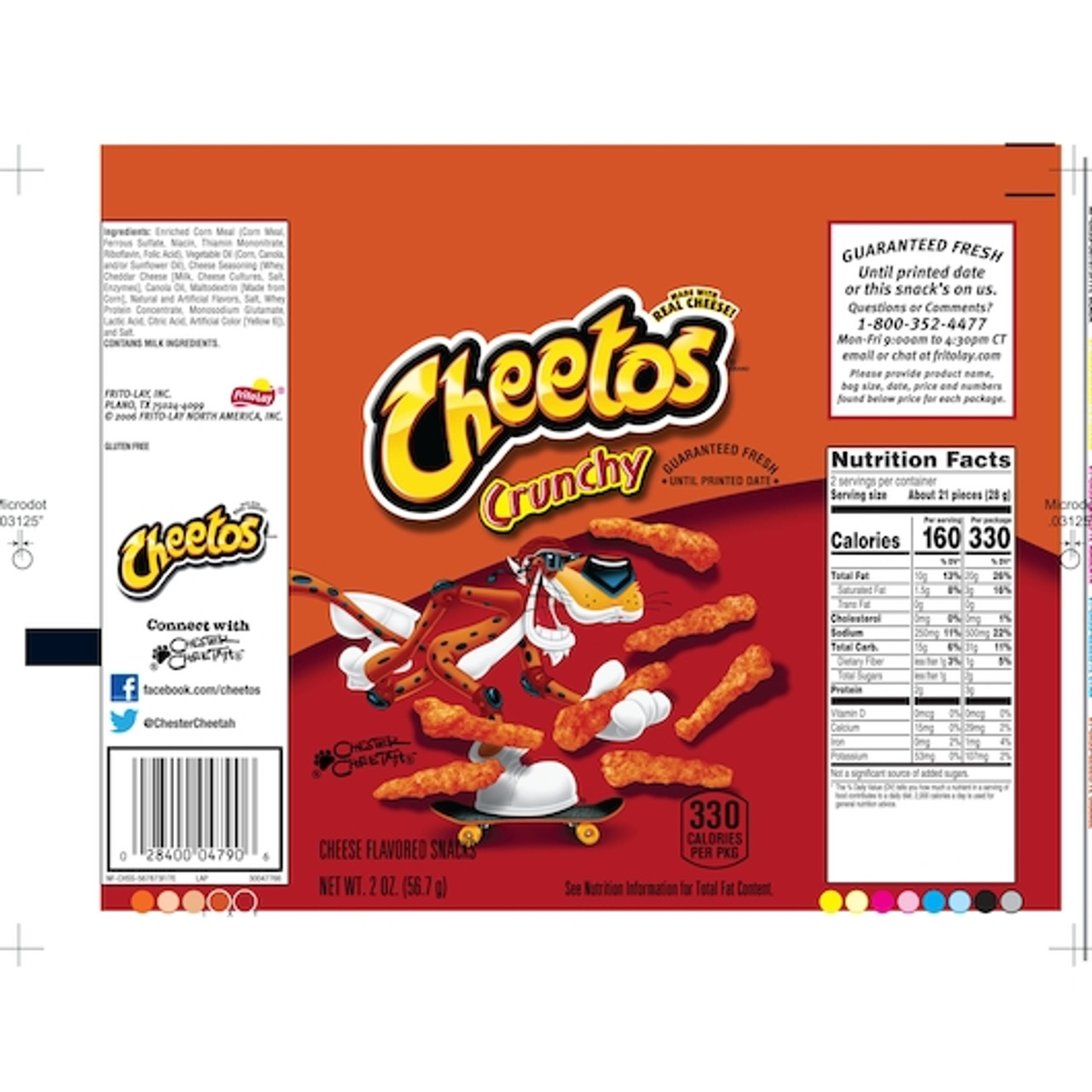 Cheetos Crunchy Cheese Flavored Snacks 2 oz. - 64/Case