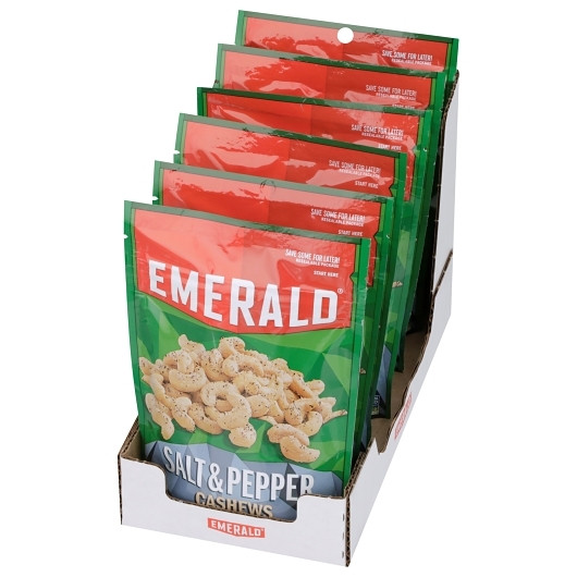 Emerald Cashews Sea Salt Pepper, 5 Ounce, 6 Per Case