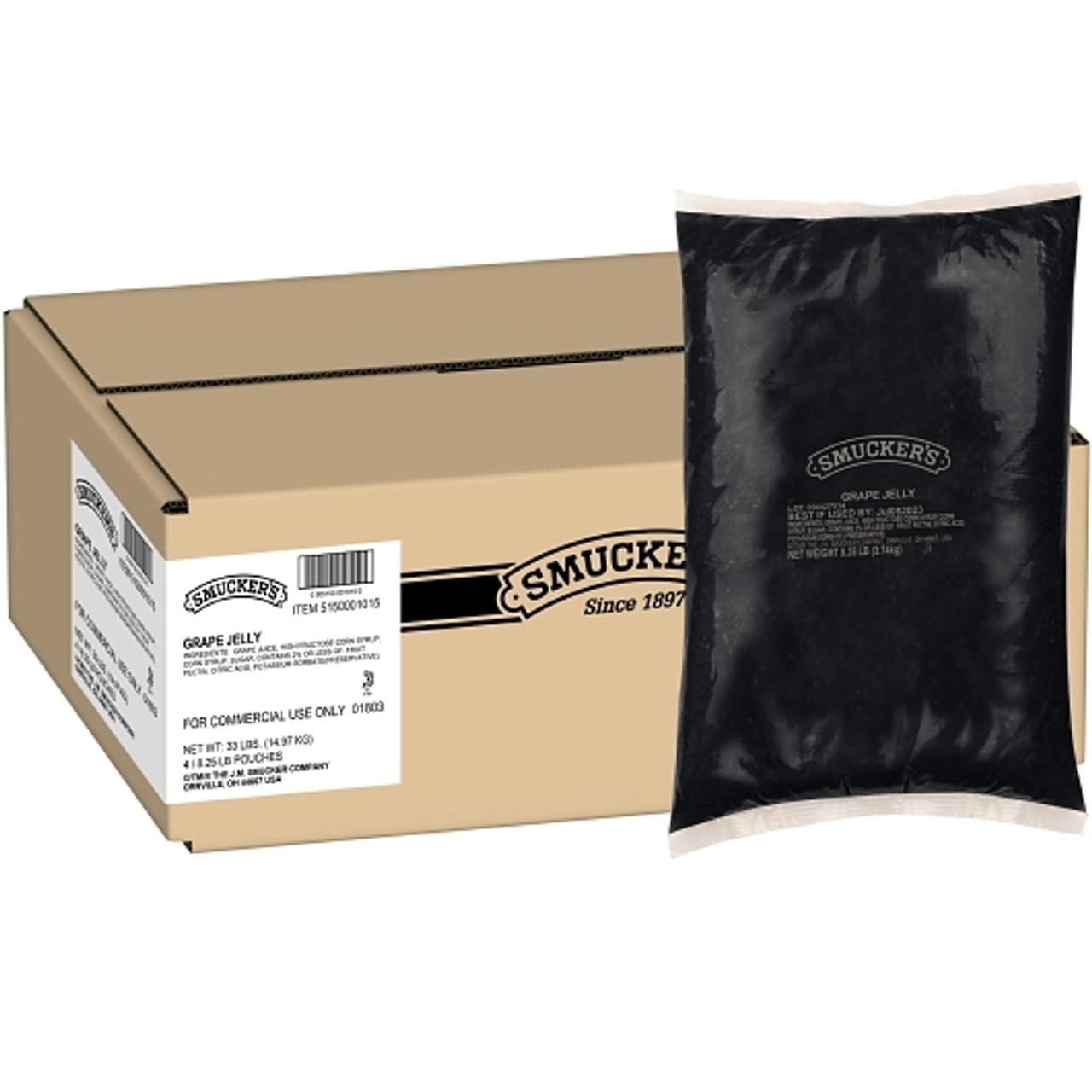 Smucker's Grape Jelly Bulk Pouch, 8.25 Pound, 4 Per Case