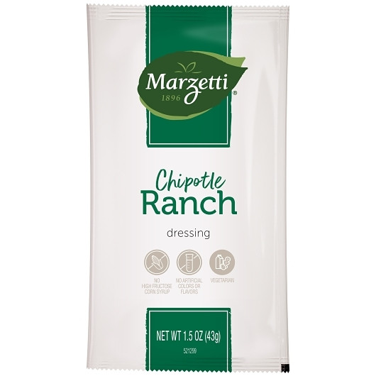 Marzetti Chipotle Ranch Dressing Single Serve, 1.5 Ounce, 60 Per Case Marzetti Chipotle Ranch Dressing Single Serve, 1.5 Ounce, 60 Per Case