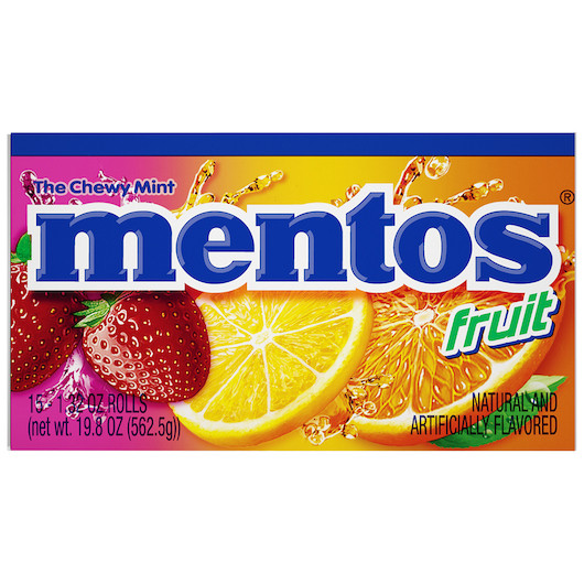 Mentoes Box Mentos Vertical Showbox Mixed Fruit Candy, 1.32 Ounces, 15 Per Box, 24 ...