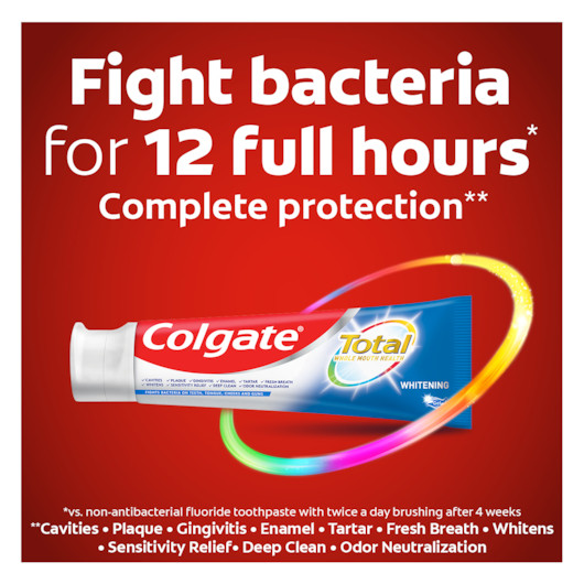 Colgate Total Whitening Toothpaste, 3.3 Ounces, 24 Per Case