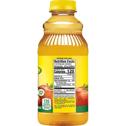 Mott's 100% Apple Juice, 32 Fluid Ounce, 12 Per Case