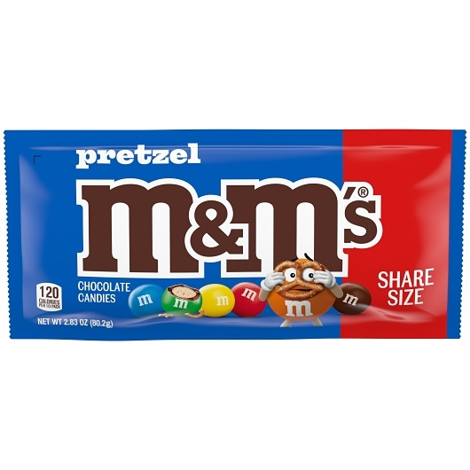 M&M's Milk Chocolate Pretzel, 2.83 Ounces, 24 Per Pack, 6 Per Case