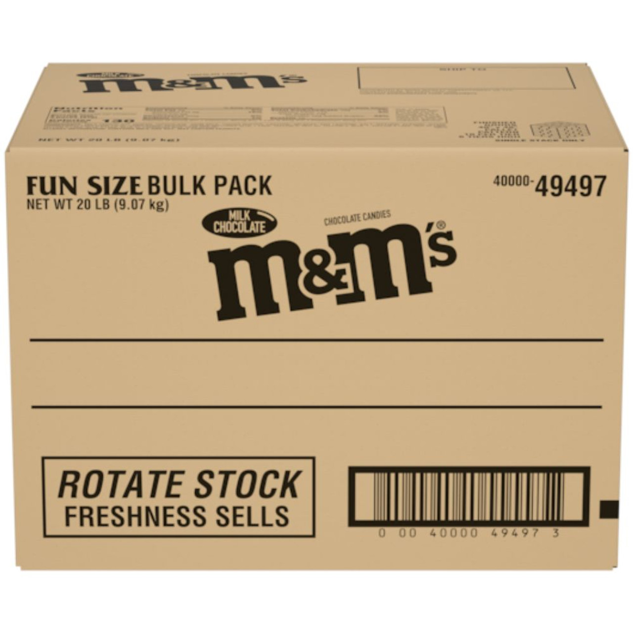 M&M's Milk Chocolate Fun Size Packets Bulk Box (Pack of 30) (Approx. 1LB)