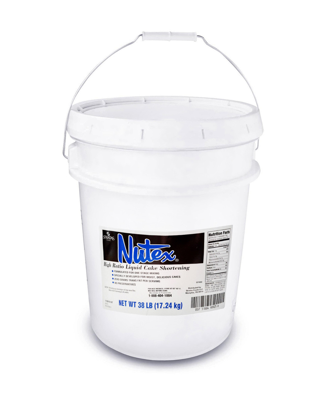 Nutex Shortening Liquid Cake, 38 Pound