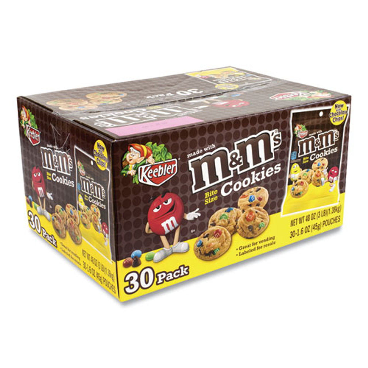 Keebler M&M Mini Cookie Snack Packs, Chocolate Chip, 1.6 Ounce Pouch, 30  Pouches per Carton