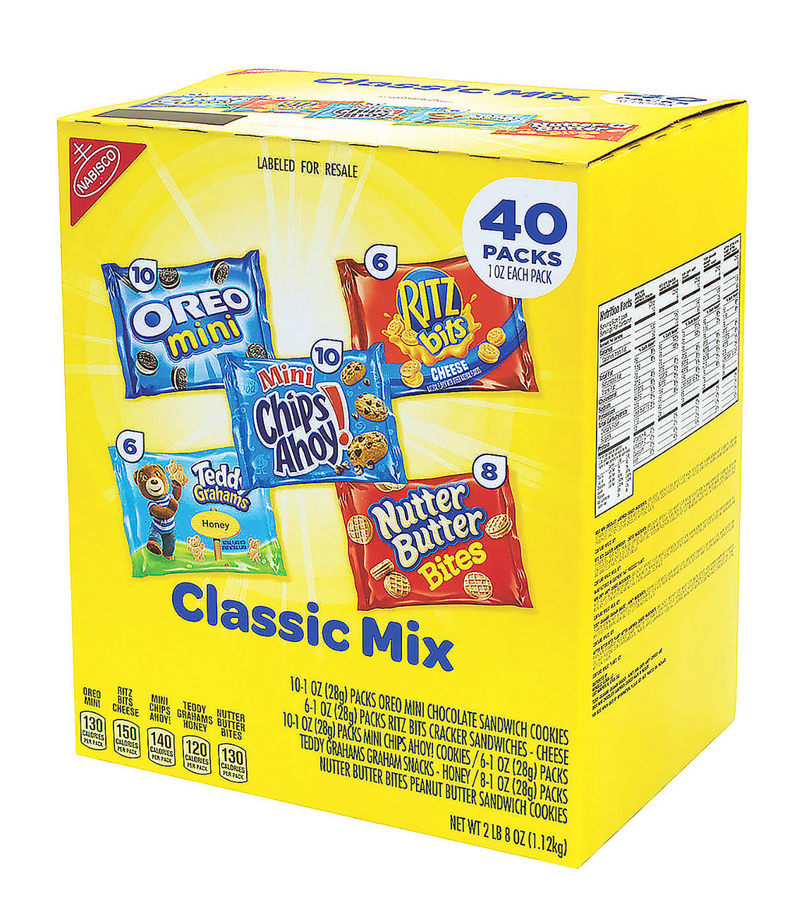 Nabisco Cookie And Cracker Classic Mix, Assorted Flavors, 1 Oz Pack, 40