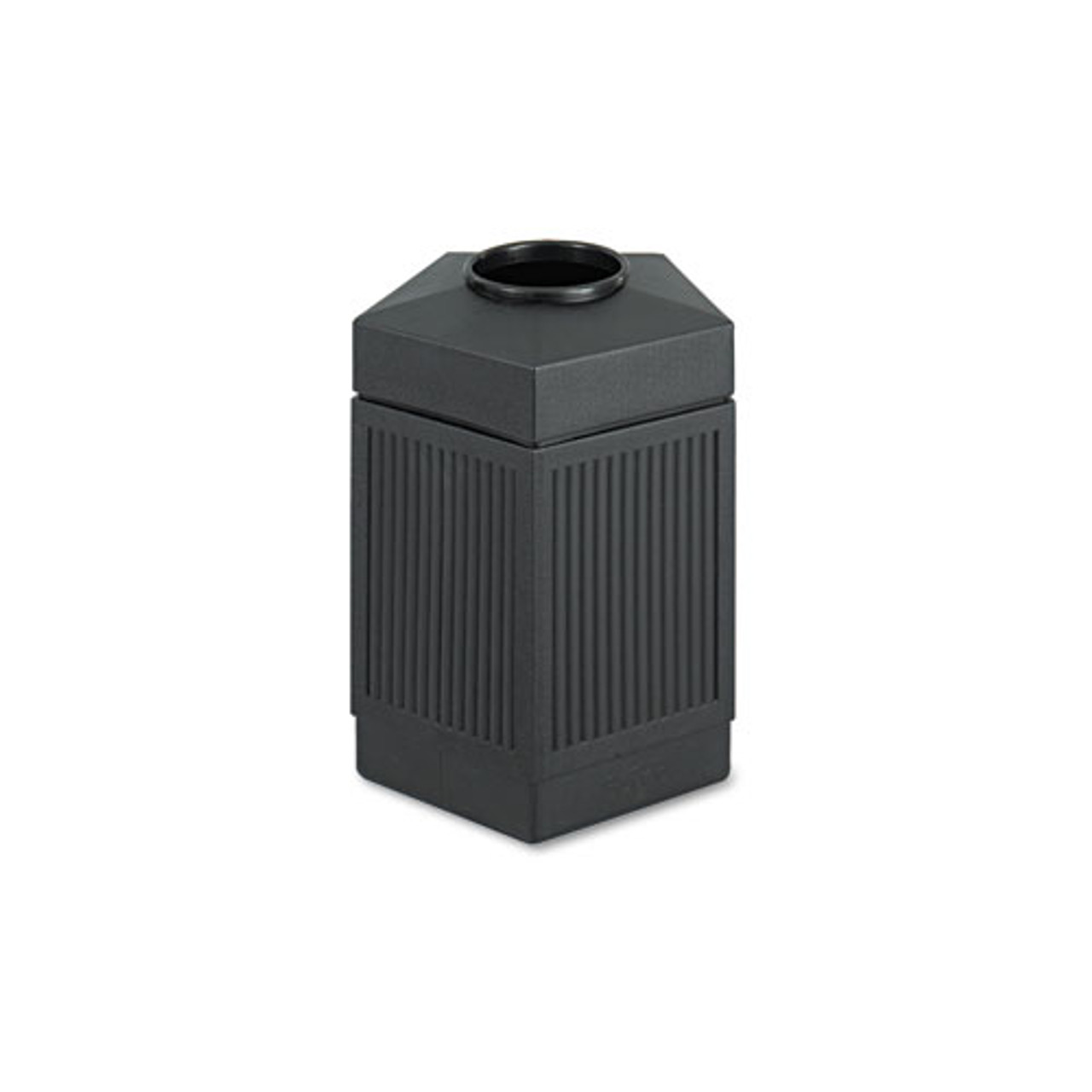 Safco Canmeleon 38 Gallon Square aggregate Ash/Trash Receptacle (Black)