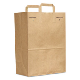 Grocery Paper Bags, Attached Handle, 30 Lbs