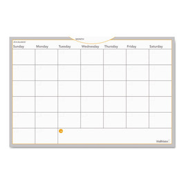 At-A-Glance® WallMates Self-Adhesive Dry Erase Monthly Planning Surfaces, 36 x 24, White/Gray/Orange Sheets, Undated, Pack of 1