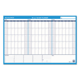 At-A-Glance® 90/120-Day Undated Horizontal Erasable Wall Planner, 36 x 24, White/Blue Sheets, Undated, Pack of 1