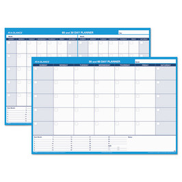 At-A-Glance® 30/60-Day Undated Horizontal Erasable Wall Planner, 48 x 32, White/Blue Sheets, Undated, Pack of 1