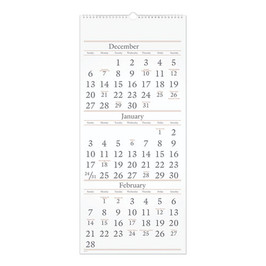 At-A-Glance® Three-Month Reference Wall Calendar, 12 x 27, White Sheets, 15-Month (Dec to Feb): 2021 to 2023, Pack of 1