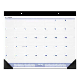 At-A-Glance® Desk Pad, 24 x 19, White Sheets, Black Binding, Black Corners, 12-Month (Jan to Dec): 2022, Pack of 1