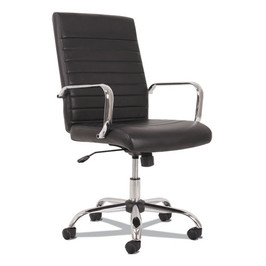 Sadie™ 5-Eleven Mid-Back Executive Chair, Supports Up To 250 lb, 17.1" To 20" Seat Height, Black Seat/Back, Chrome Base, 1 Eacch/Carton
