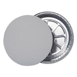 Durable Packaging Aluminum Round Containers With Board Lid, 9" Diameter x 1.94"h, Silver, 250/Carton