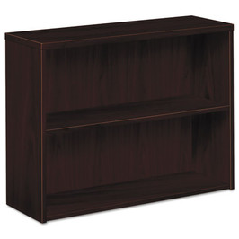 HON® 10500 Series Laminate Bookcase, Two-shelf, 36w x 13-1/8d x 29-5/8h, Mahogany, 1/Carton