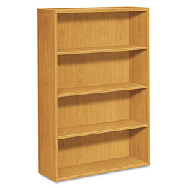 HON® 10500 Series Laminate Bookcase, Four-shelf, 36w x 13-1/8d x 57-1/8h, Harvest, 1/Carton